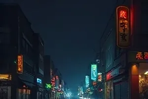《第七盏路灯》街口横版剧照，单盏路灯把影子拉得很长