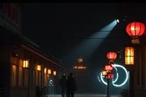 《长夜列车时刻表》车厢过道横版剧照，窗外灯光拖成光带
